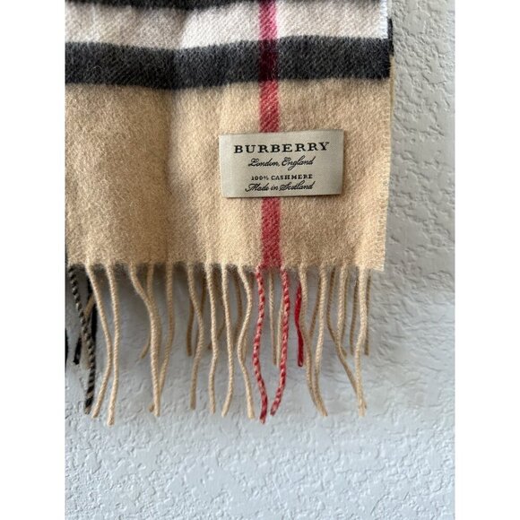 Burberry Fringed Checkered 100% Cashmere Scarf Unisex Designer Classic Timeless - Picture 3 of 7